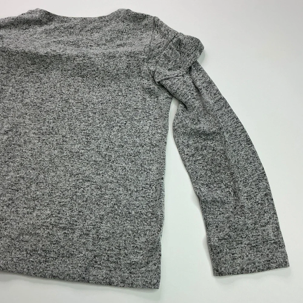 OshKosh Grey Knit Ruffle Top Kids Size 7 Long Sleeve Heathered GCL15234-AD-R